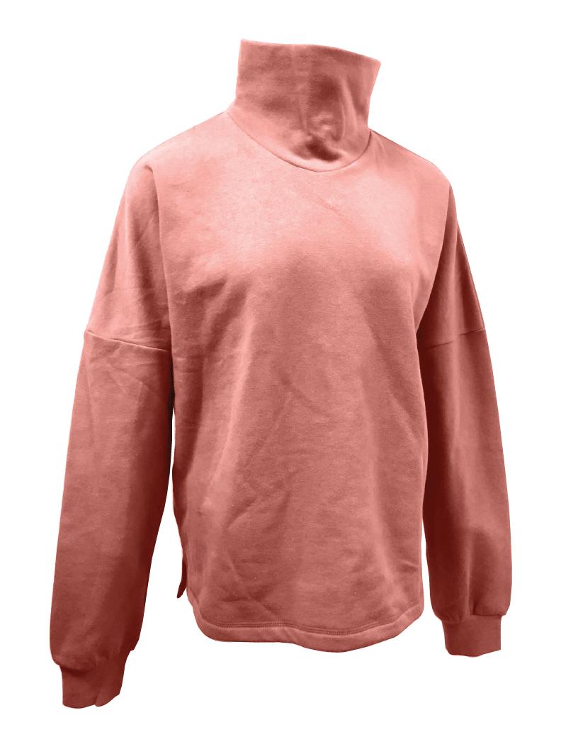 Mock Neck Fleece Pullover|,|