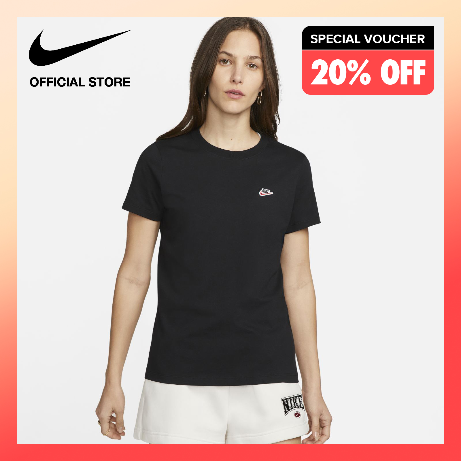 Nike Women&#x27;s Sportswear Crew T-Shirt - Black|,|