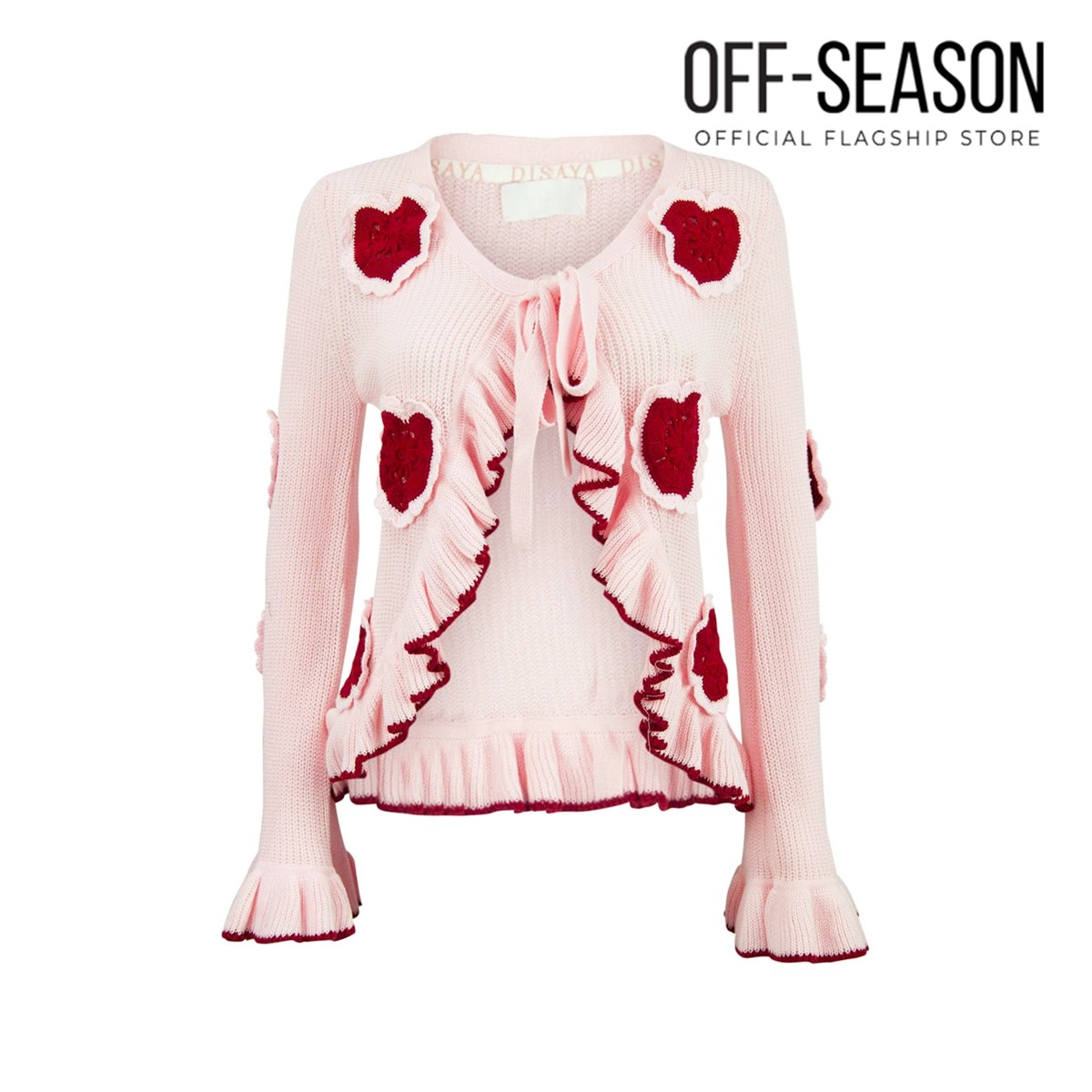 Off-season Clearance Disaya Cotton Knit With Sacred Heart Patches|,|