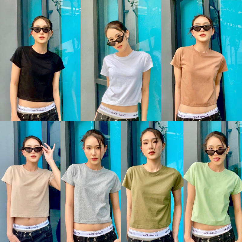 Baby Tee -WOMEN- MAKE&amp;WEAR - SG Stock - Premium Cotton Cute and Fitting Casual Plain Top T-shirts|,|
