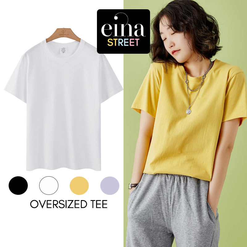 Einashop Streetwear Annis Oversized Women Plain Tee 100% Premium Cotton Streetwear|,|