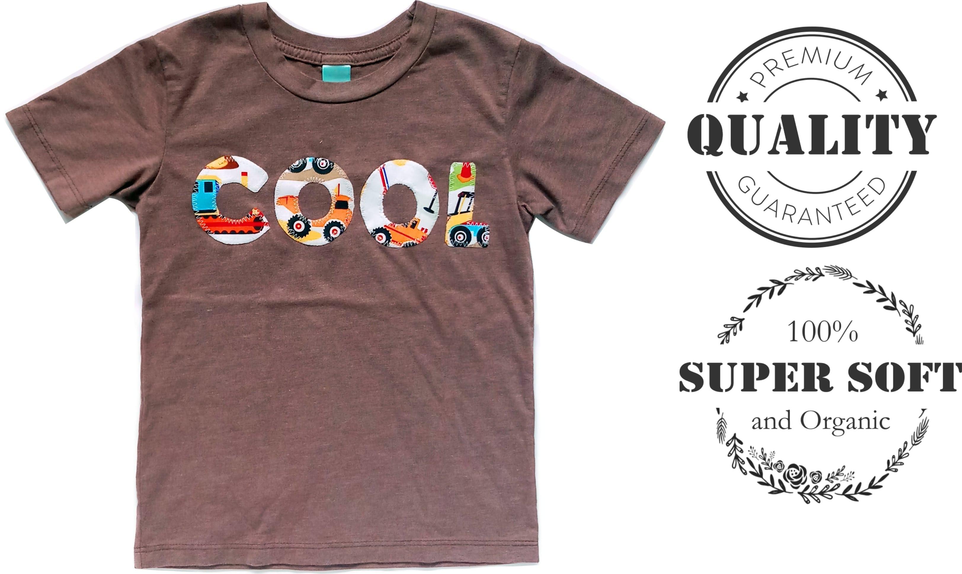 [ORGANIC, HANDSEWN FROM US] Eco-friendly Organic Boys Tee - Cool Diggers - Baby Boy Toddler Cotton Shirt Top/ Soft Light/ Quality Premium|,|