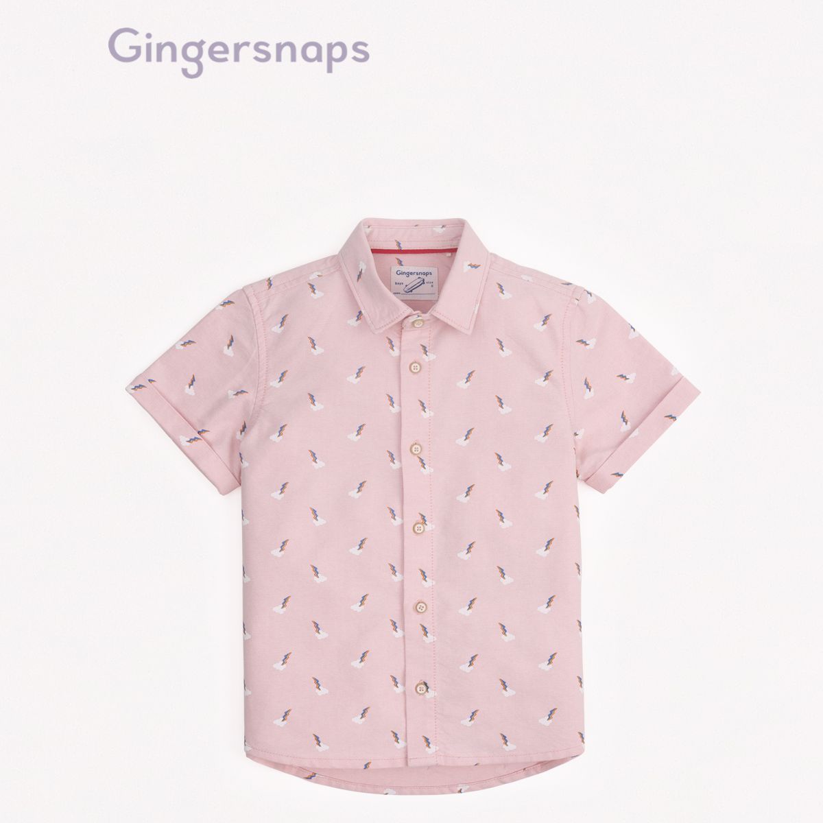 Gingersnaps Baby Boys&#x27; Lightning  Print s/s Shirt|,|