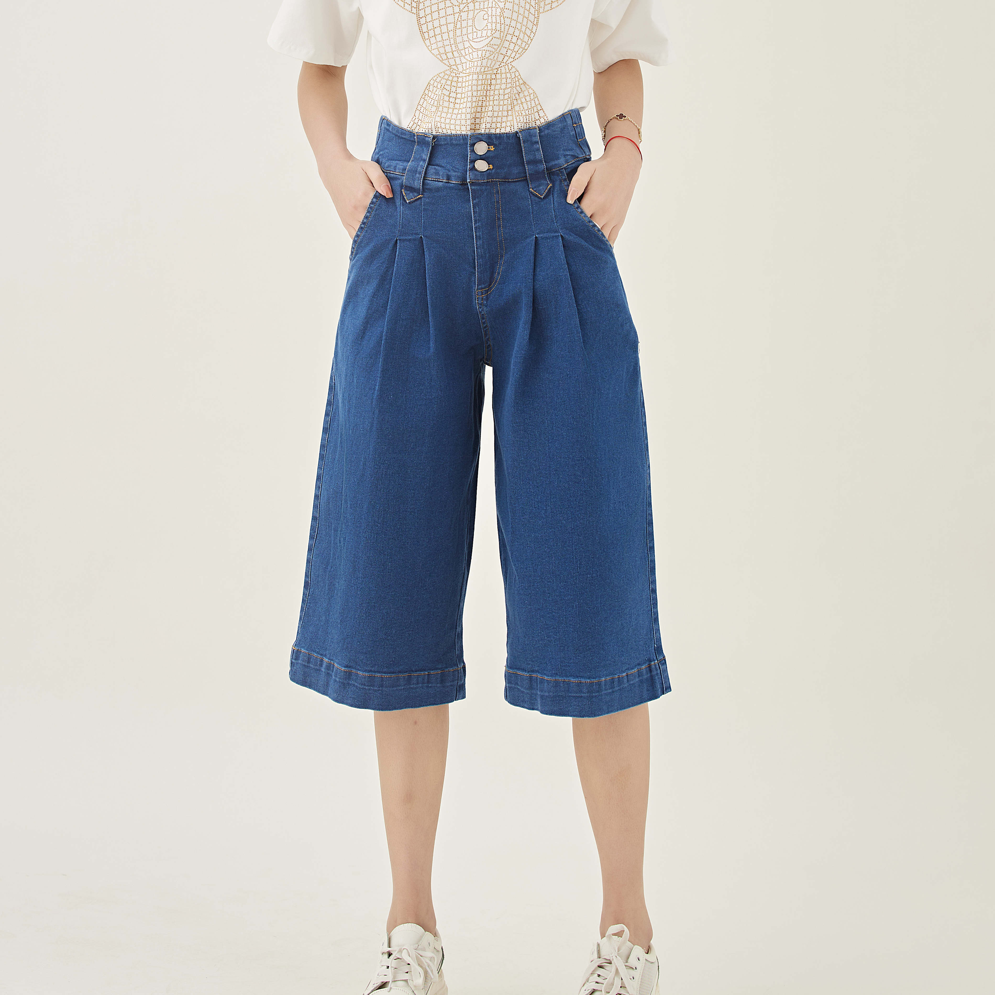 Eyouth 1092-1 women jeans high waist denim pants wide leg pants for woman|,|