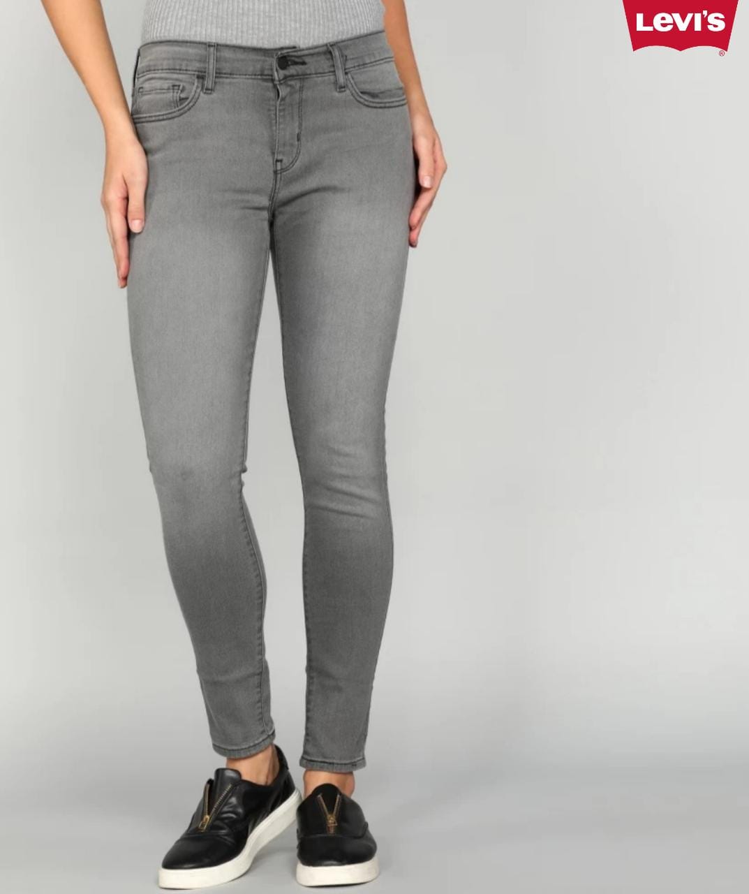(ORIGINAL) LEVI&#x27;S  Women #710 Super Skinny Light Grey Jeans|,|
