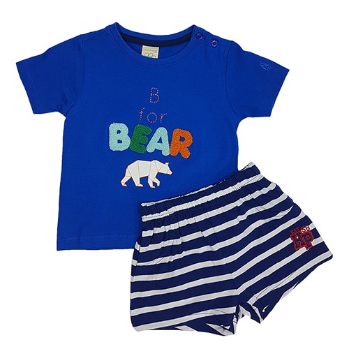 HUSH PUPPIES BABY BOY SET | 100% COTTON | #HEI833976 - BLUE|,|