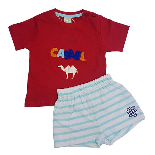 HUSH PUPPIES BABY BOY SET | 100% COTTON | #HEI833976 - RED|,|