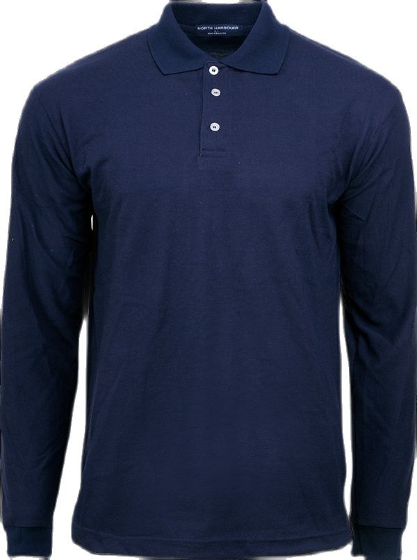 [Pre-Order]Navy Long Sleeve Soft Touch Polo Collar Shirt (NHB24400)|,|