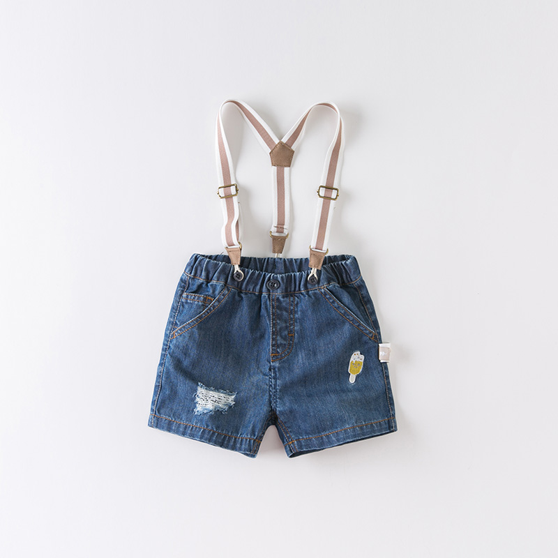 DaveBella Boy Denim Blue Strap Pant|,|