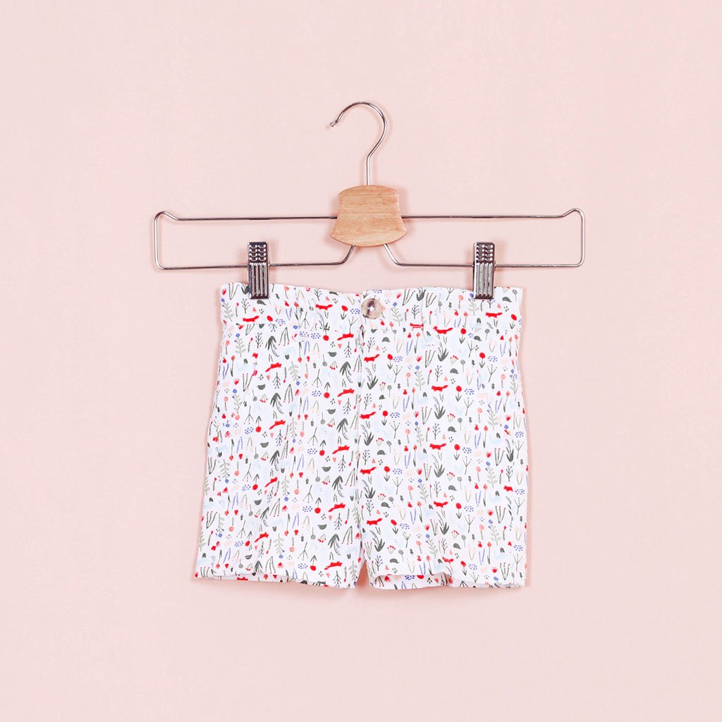 Spring Maternity Kyle Adjustable Waistband Bermuda Shorts Off White Print|,|