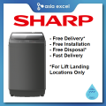 (Bulky) SHARP ES-G90G 9KG DARK GREY TOP LOAD WASHING MACHINE|,|