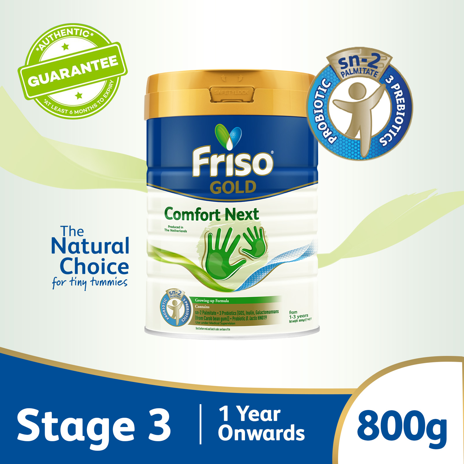 Friso Gold Comfort Next 800G - Specialty Growing Up Milk For 1 Year Onwards|,|