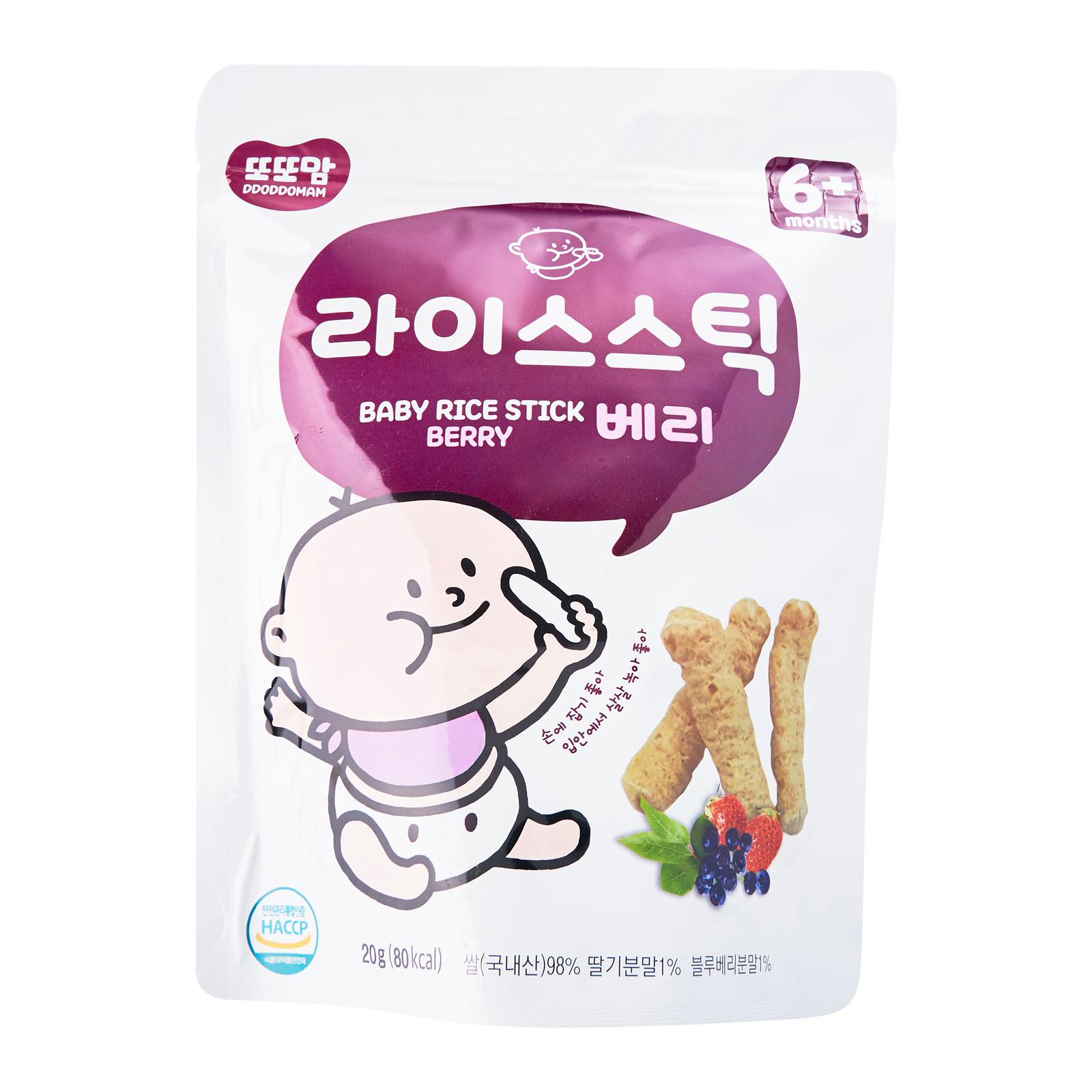DDODDOMAM Organic Berry Rice Stick Baby Snack|,|