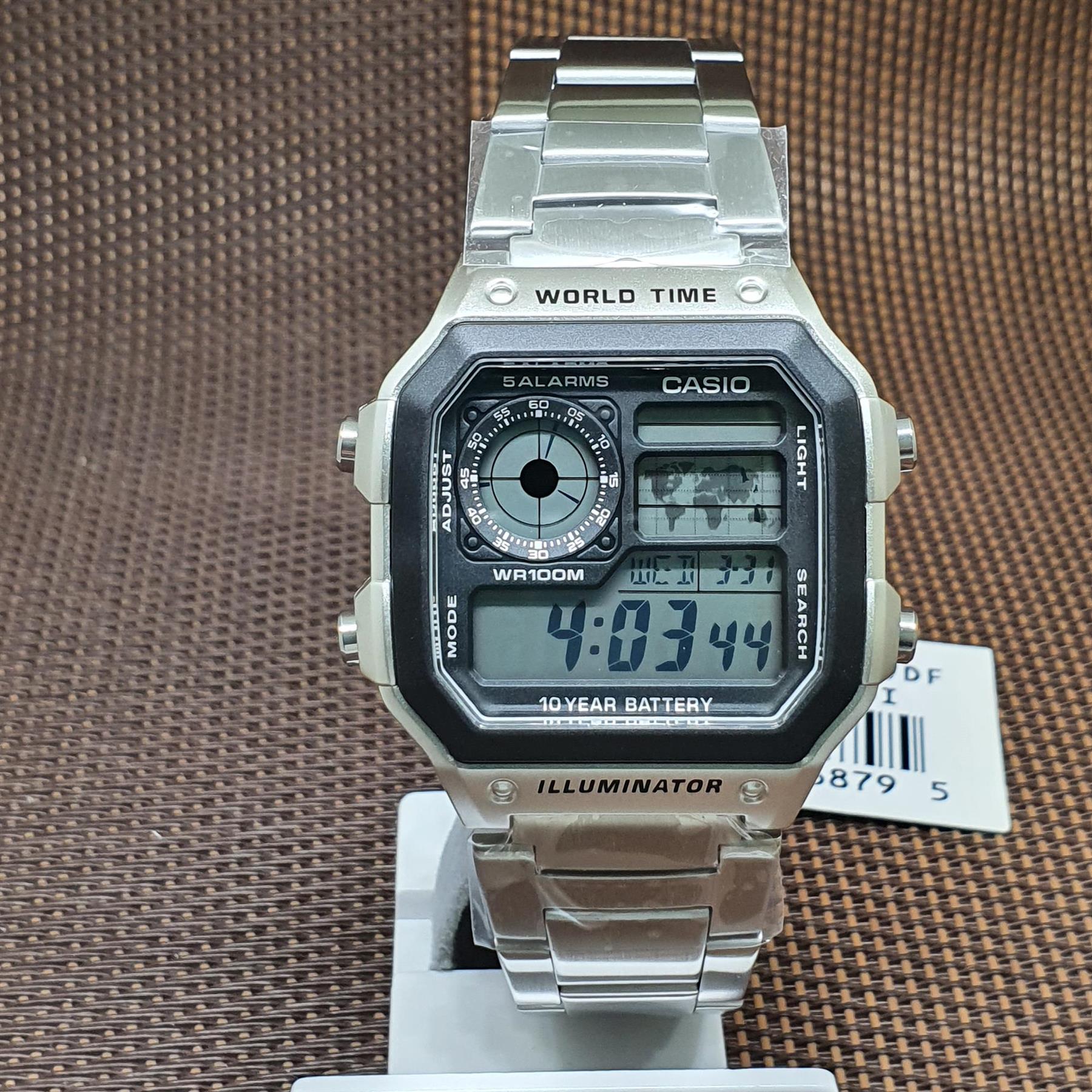 [TimeYourTime] Casio AE-1200WHD-1A 10 Year Battery Life Digital Stainless Steel Quartz Watch|,|