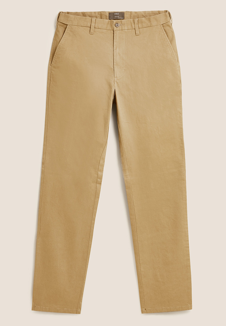 M&amp;S Regular Fit Stretch Chinos|,|