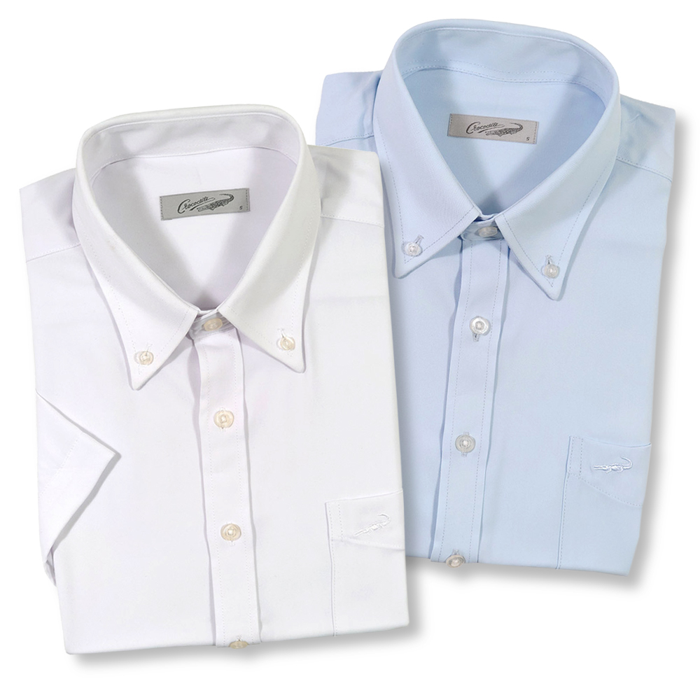 Crocodile Polyester Solid Short Sleeve Shirt|,|