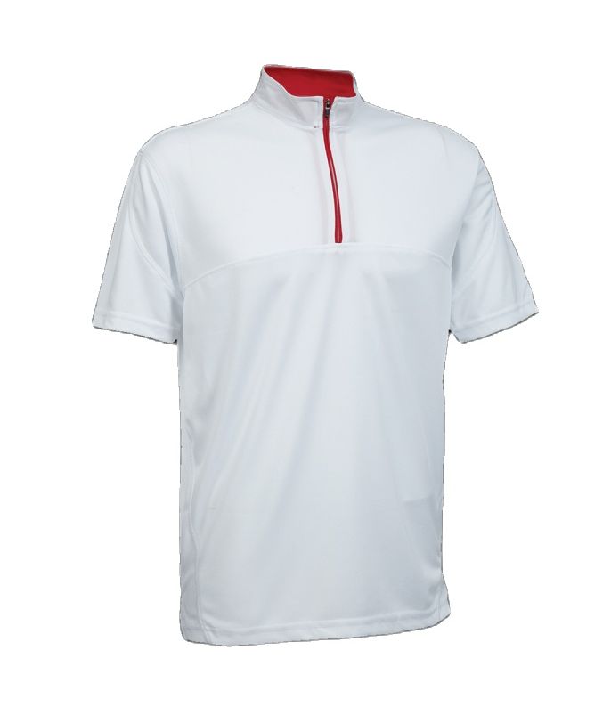 [Pre-Order] White/Red Mandarin Collar Dri Fit|,|