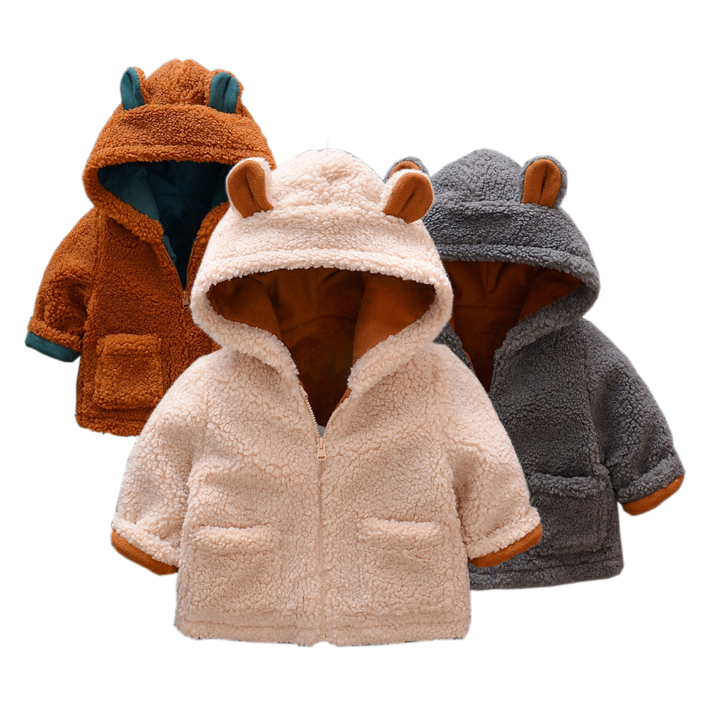 IENENS Winter Kids Baby Boys Girls Coats Fashion Velvet Button Warm Tops Jackets Children Wears Garments Clothes Toddler Infant Casual Cotton Clothing Jacket Coat 1 2 3 4 Years|,|