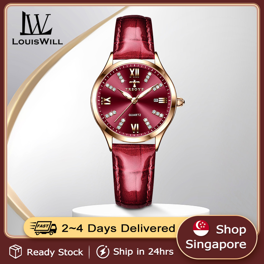 LouisWill Women Watches Diamond Casuals Retro Leather Strap Watches Quartz Watches Calendar Dial Luminous Pointer Watches 3ATM Waterproof Watches Business Wristwatch for Women Ladies|,|