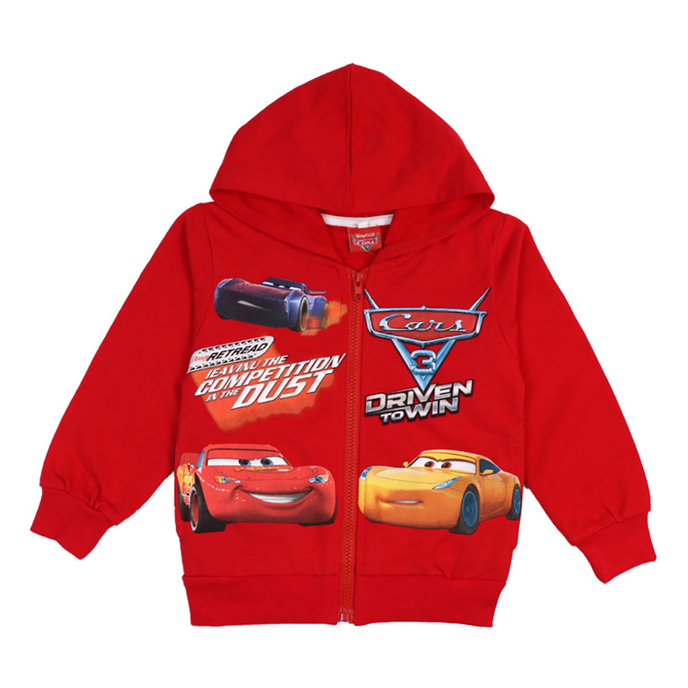 Boy Jacket Coat for Kids Cartoon Car Drive to Win Print Zipper Long Sleeve Cotton Hooded Sweater Children Coats Jackets Autumn Winter|,|