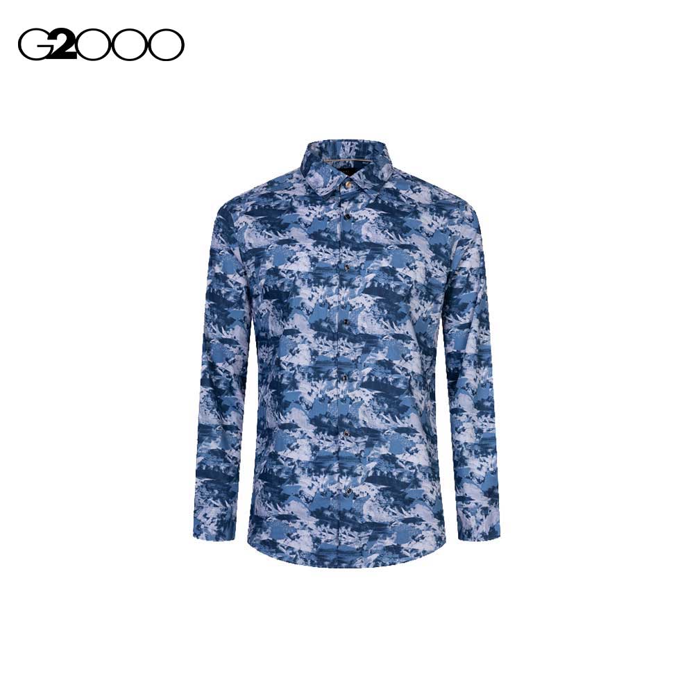 G2000 Men Slub Print Shirt|,|