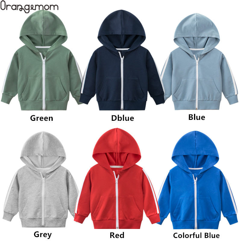 Baby Clothes Boy Jackets Zip-up Short Suit Loose Coat Hoodie Sweatshirt Solid Color Long Sleeve Pure Cotton|,|