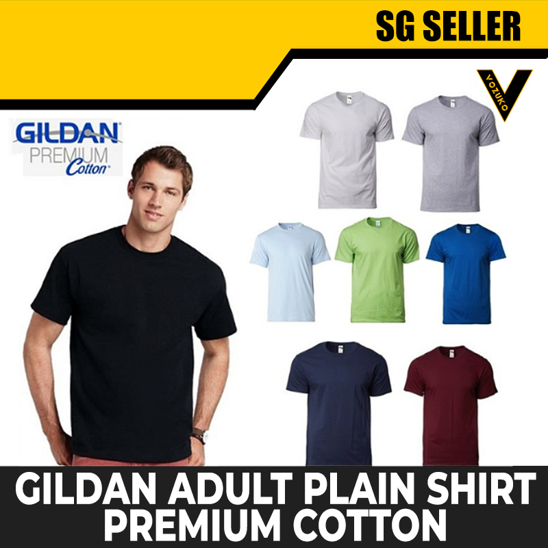 [SG SELLER] Gildan ROUND NECK PLAIN T-SHIRT COTTON SHORT SLEEVES UNISEX [T082-T089]|,|