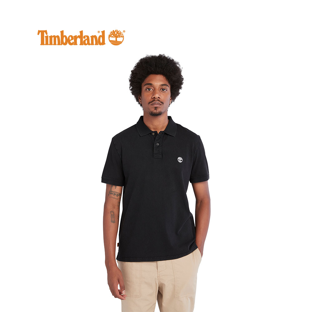 Timberland Men&#x27;s SS Washed Jersey Polo Black|,|
