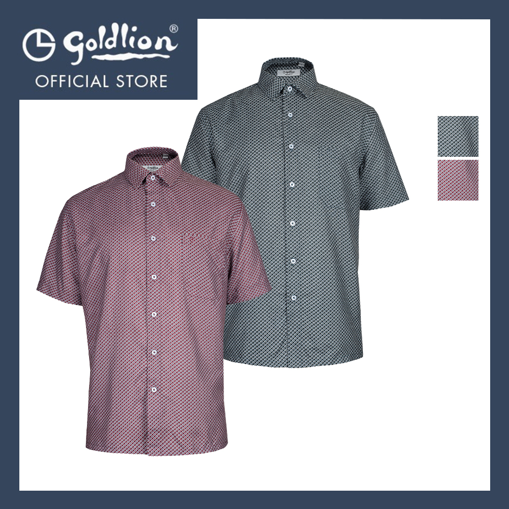 Goldlion Smart Casual Regular Fit Cotton Short-Sleeved Shirt|,|