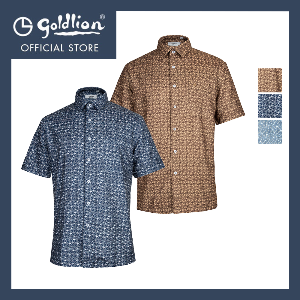 Goldlion Smart Casual Regular Fit Cotton Short-Sleeved Shirt|,|