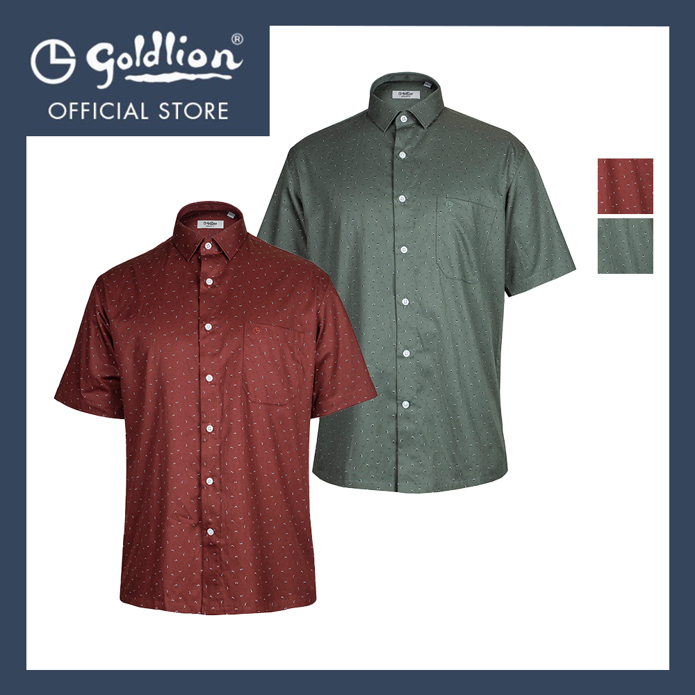 Goldlion Smart Casual Regular Fit 100% Cotton Short-Sleeved Shirt|,|