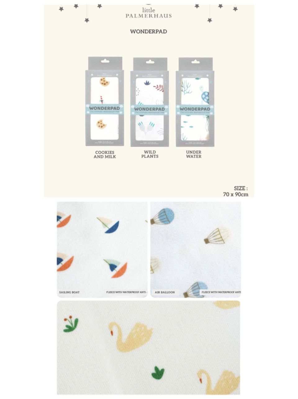 ?Little Palmerhaus Wonderpad Waterproof Fleece Mattress Pad Anti-Slip Backing Little Palmerhaus|,|