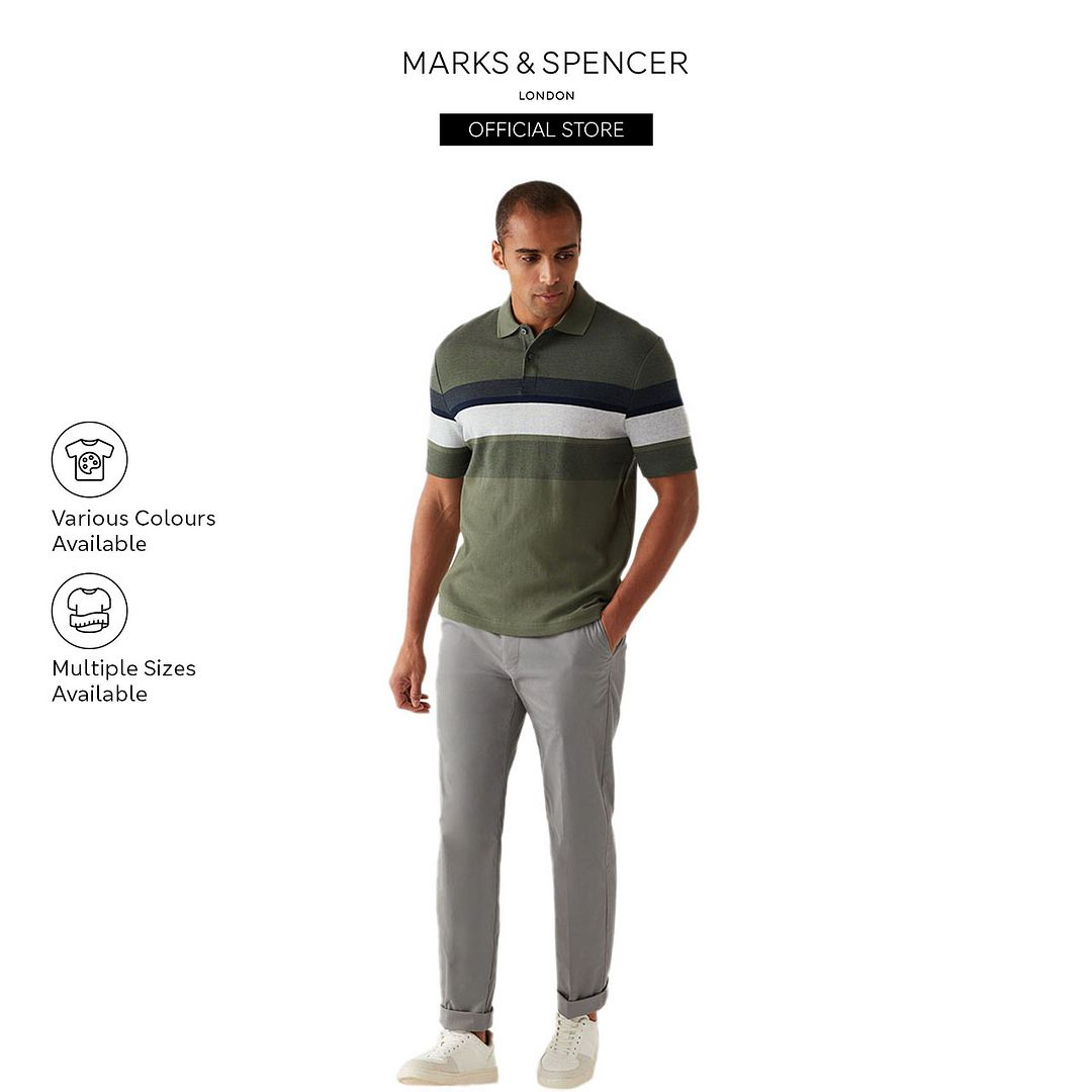 M&amp;S Regular Fit Cotton Rich Super Lightweight Chinos - T17/6171M|,|