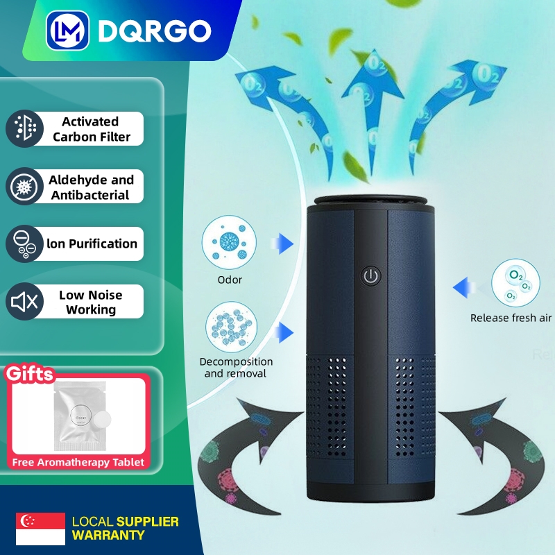 DQRGO【Same Day Shipment】Wireless Mini Air Purifier USB Charging Portable Car Air Purifier Negative Ion PM2.5 Formaldehyde Removal Purification Air Sterilization Deodorization Aromatherapy Diffuser|,|