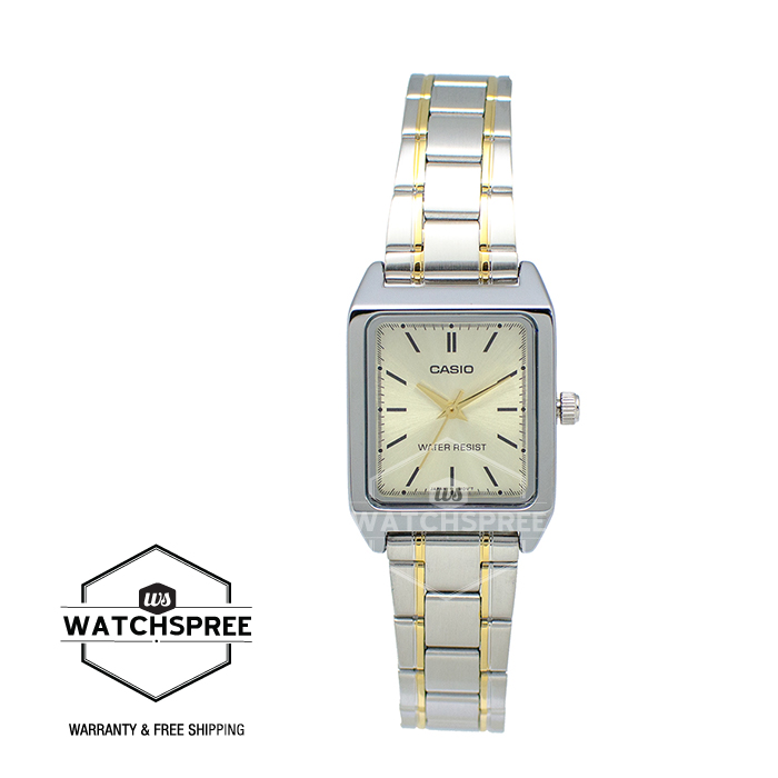 [Watchspree] Casio Ladies&#x27; Standard Analog Two-Tone Stainless Steel Band Watch LTPV007SG-9E LTP-V007SG-9E|,|