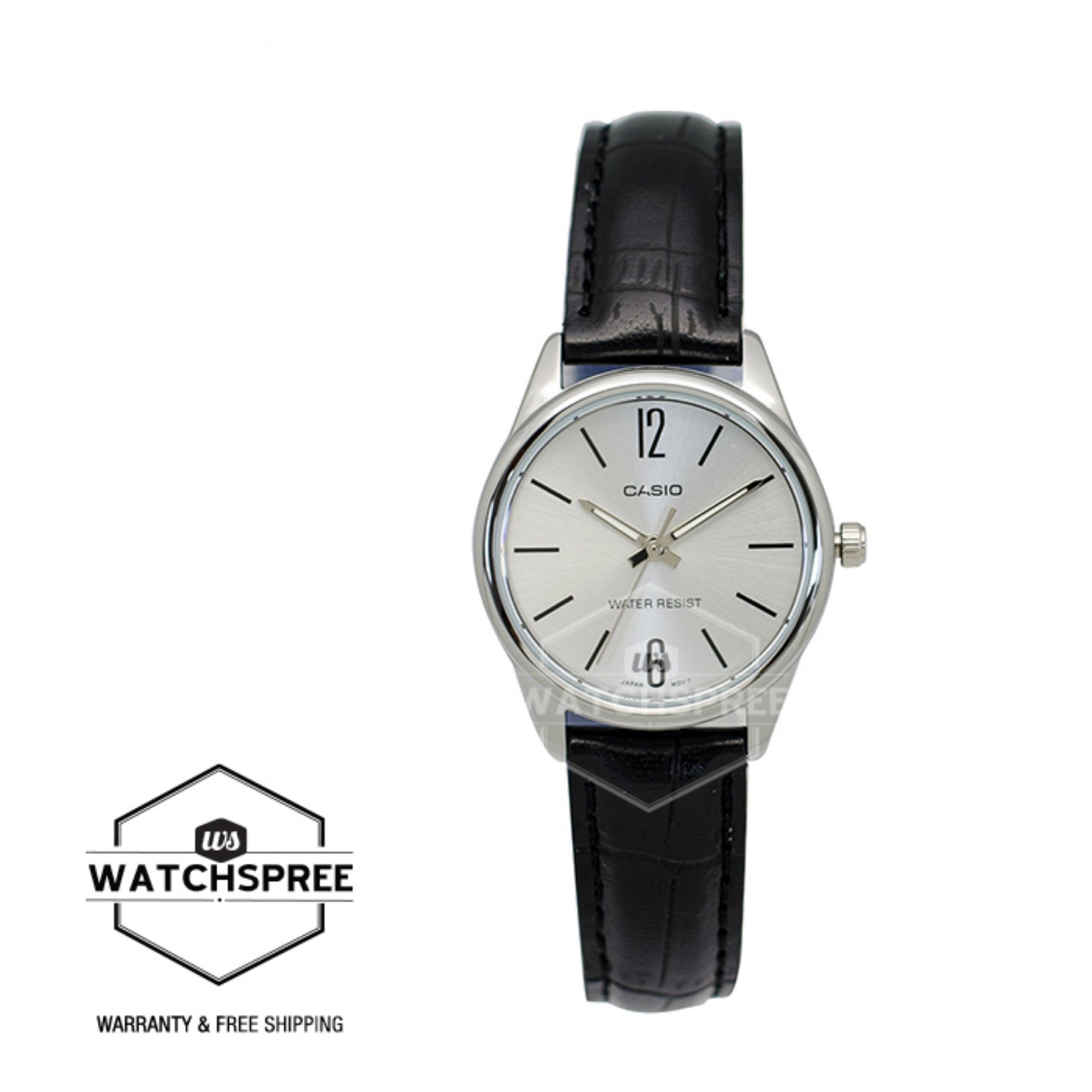 [Watchspree] Casio Ladies&#x27; Standard Analog Black Leather Strap Watch LTPV005L-7B LTP-V005L-7B|,|