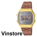 [Vinstore] Casio A168 Adjustable Rose Gold Tone Stainless Steel Strap Digital Quartz Women Watch A168WECM-5DF A168WECM-5D A168WECM-5|,|