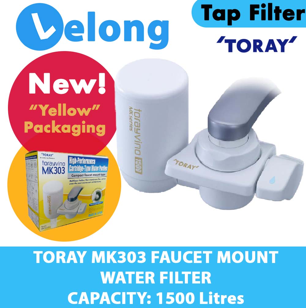 LELONG Singapore Japan Toray Mk303 Faucet Filter Torayvino Faucet Water Filter Torayvino Toray MK303-EG Faucet Water Purifier Filter, Torayvino household water purifiers, Tap Water Filter, Faucet Wate