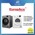 EUROPACE EDY 8801Y (EDY8801Y) 8KG WHITE/GUN METAL FRONT LOAD HEAT PUMP DRYER|,|