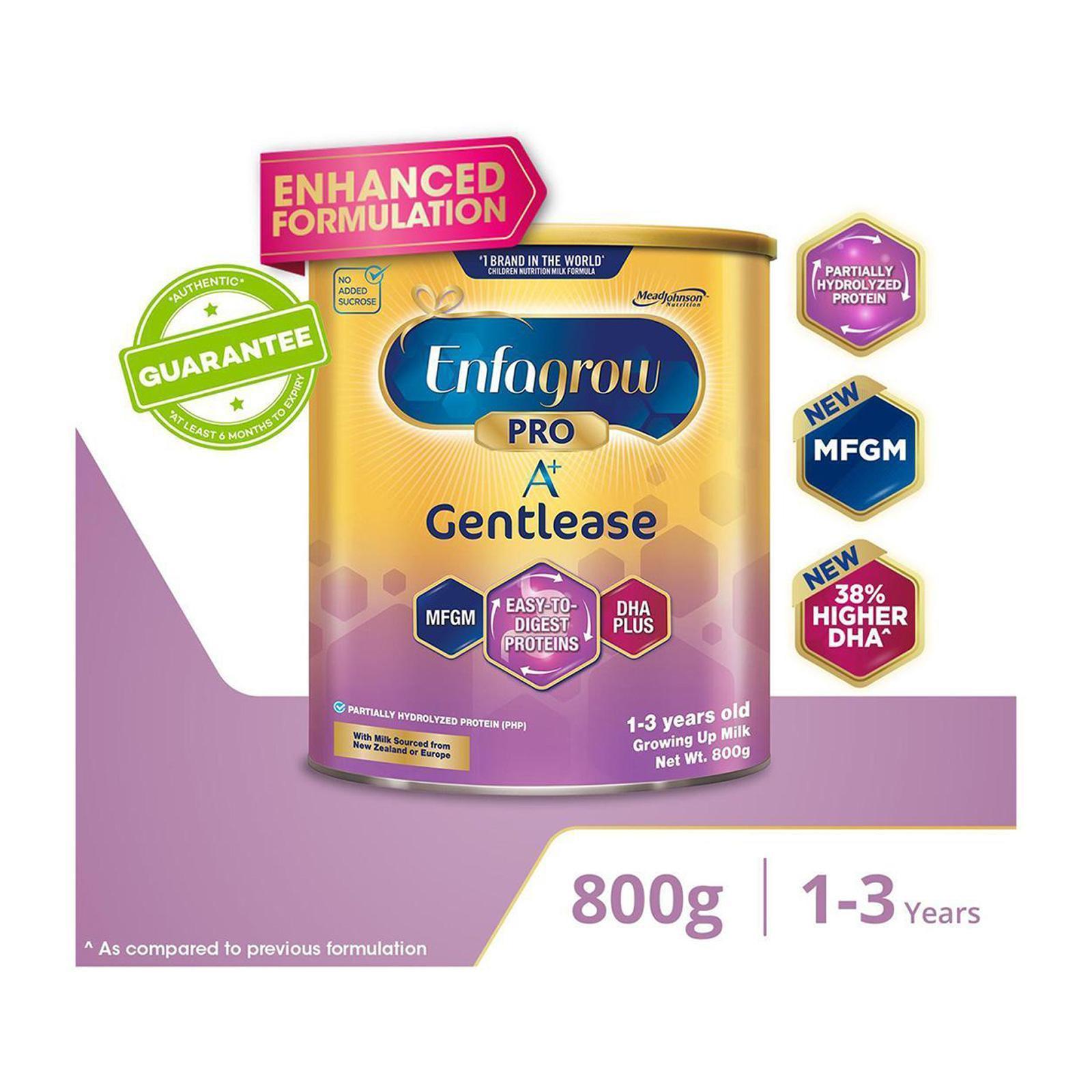 Enfagrow A+ Stage 3 Gentlease Milk Powder Formula for Children DHA+ (1-3Y) 800G|,|