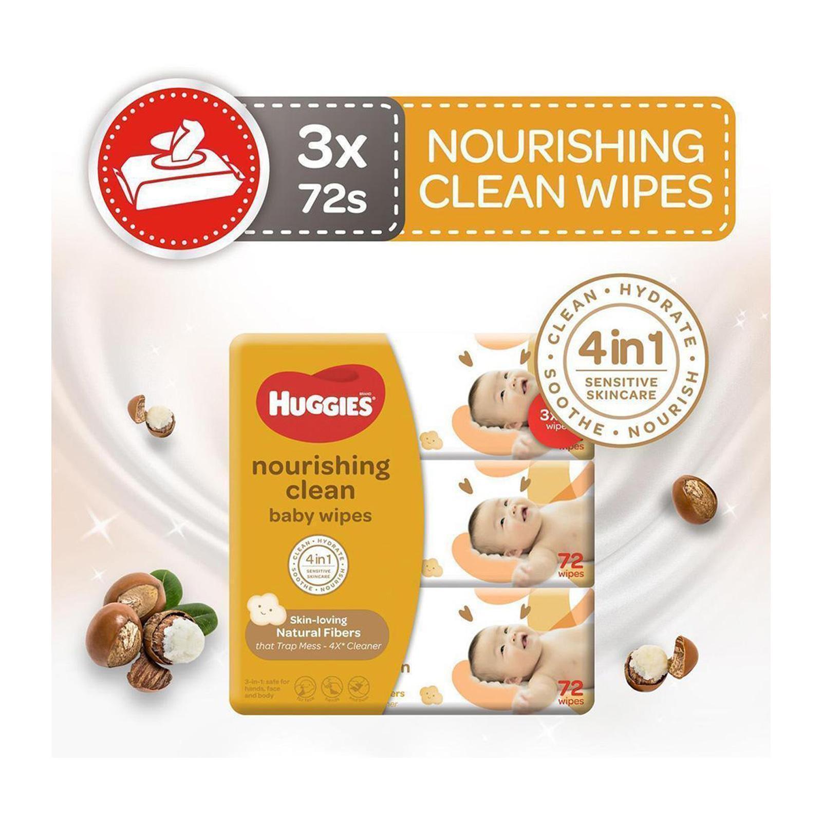 Huggies Nourishing Clean Wipes|,|