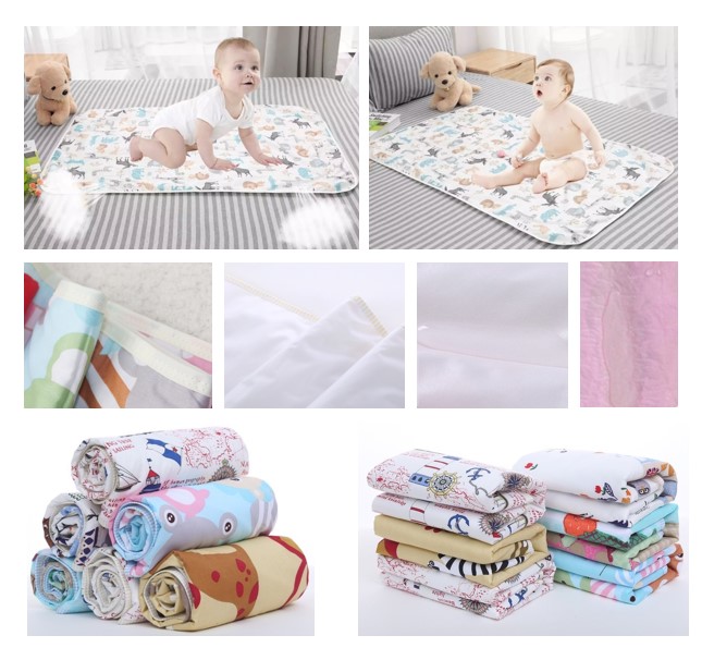 Baby Waterproof Changing Mat (60cm x 90cm) Baby Urine Pad Infant Cot Bed Sheet Protector Newborn Mattress Protector Foldable and Portable Diaper Mat Changing Table Cover|,|