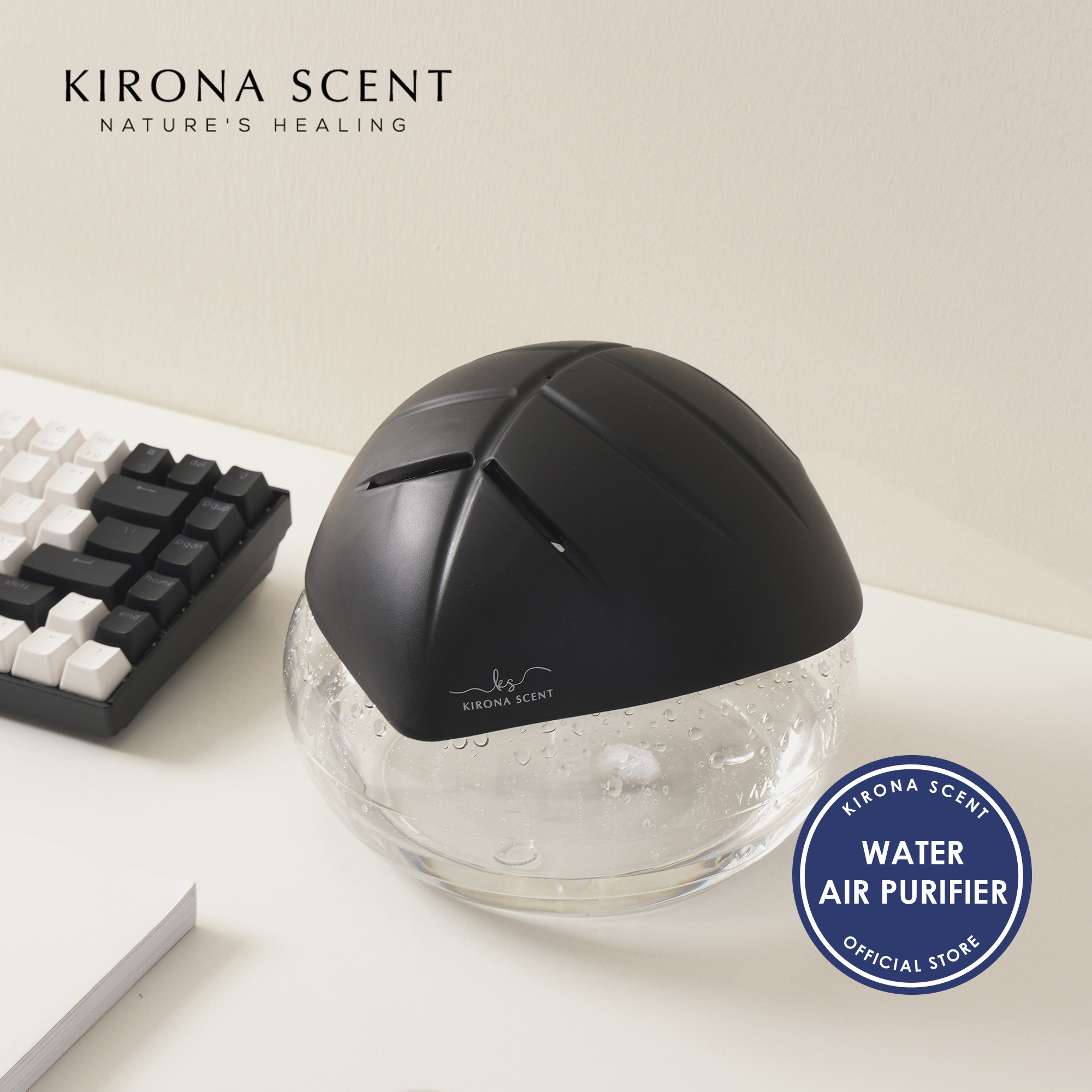 [KIRONA SCENT] Purity Leaf Water Air Purifier | Black | Air Revitalizer | Home &amp; Office Fragrance | Air Cleaner &amp; Purification | Remove Odour | Free 30ml Diffuser Essential Oil | Luxurious Per