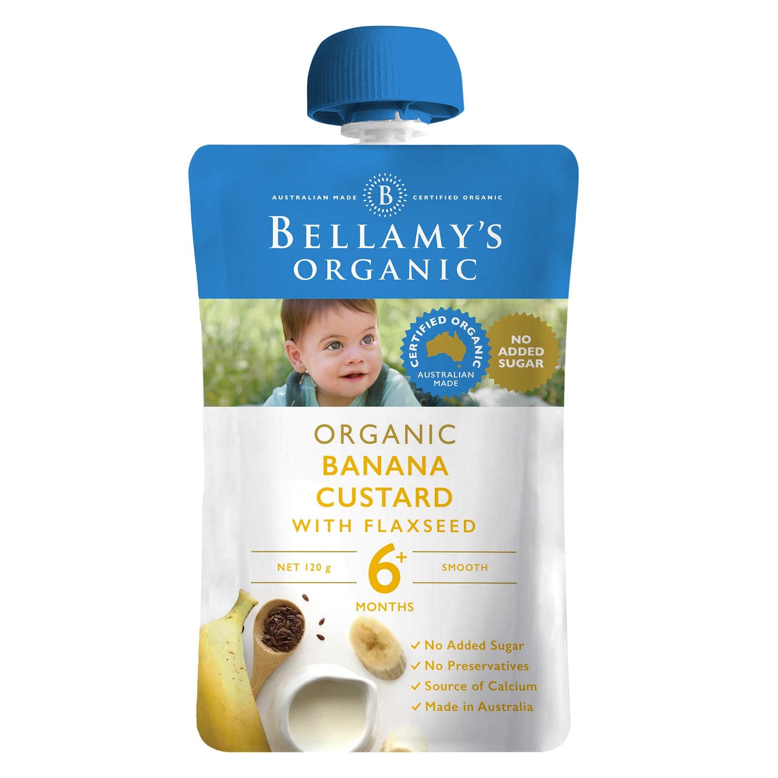 Bellamy&#x27;s Organic Banana Custard With Flaxseed|,|