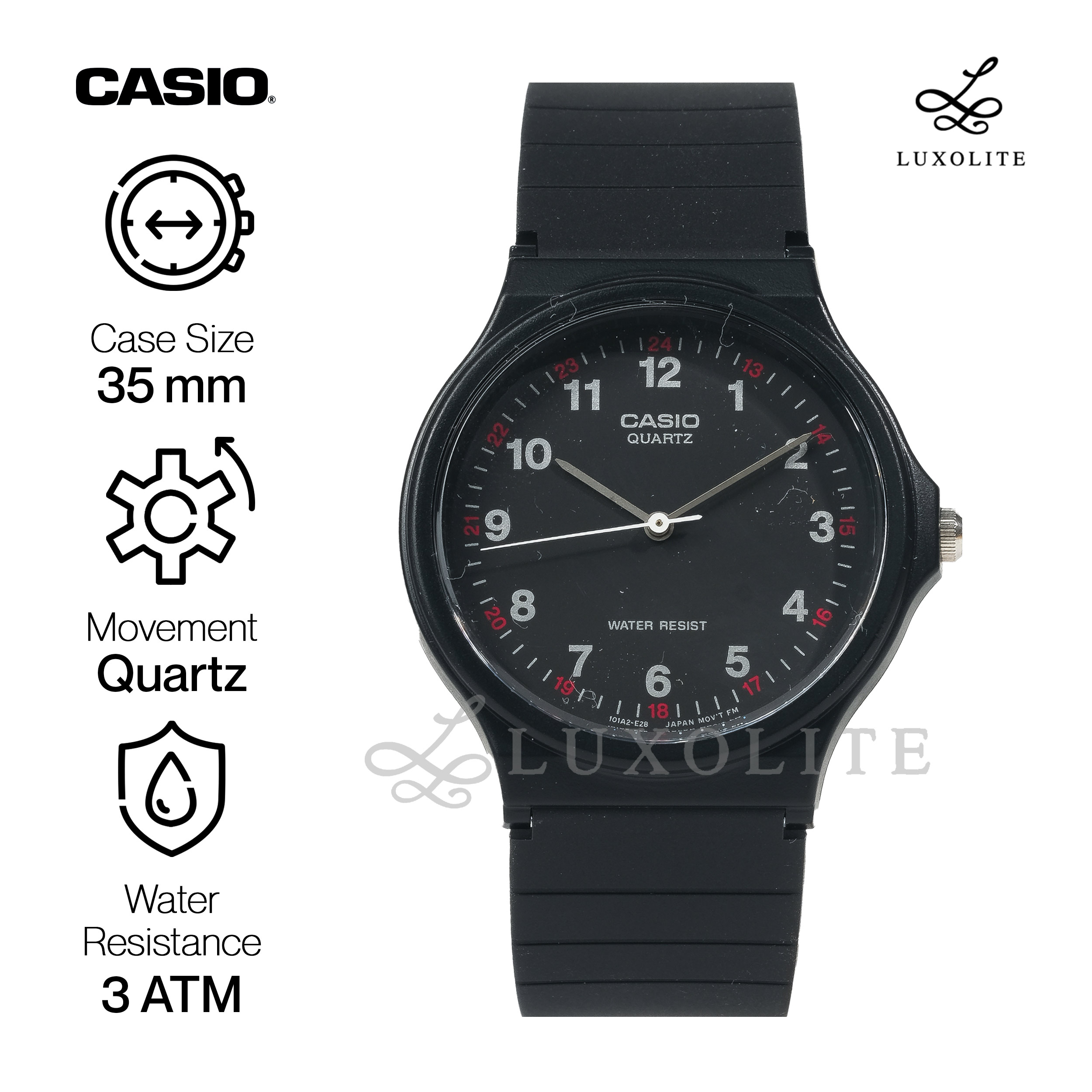 [Luxolite] Casio General MQ-24-1BLDF MQ-24-1B MQ24-1B MQ-24-1 Analog Watch|,|
