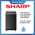 (Bulky) SHARP ES-W85TWXT-SA 8.5KG BLACK TOP LOAD WASHING MACHINE WITH NO-HOLES TUB|,|